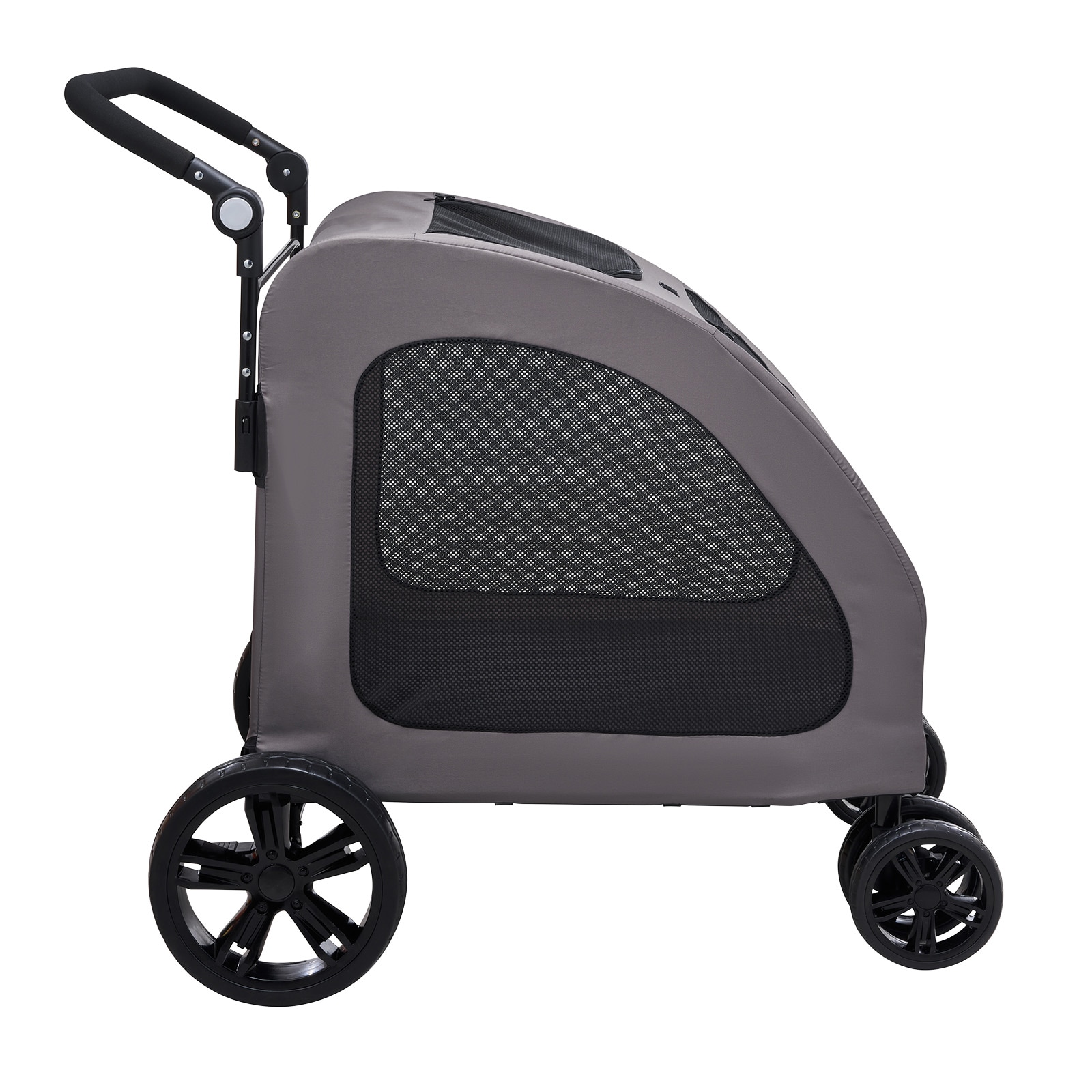 Pet Stroller 4-Wheels Dog Stroller Carrier 160lbs Weight Capacity Portable_voghion.com